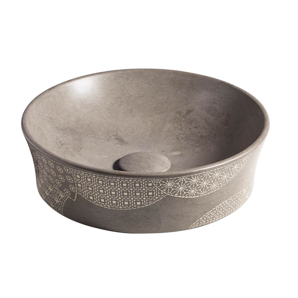 Kohler - Kensho 16'' round vessel bathroom sink, no overflow - Grey Fousana