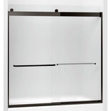 Kohler - Levity Sliding bath door, 59-3/4'' H x 56-5/8 - 59-5/8'' W, with 1/4'' thick Frosted glass - Anodized Dark Bronze