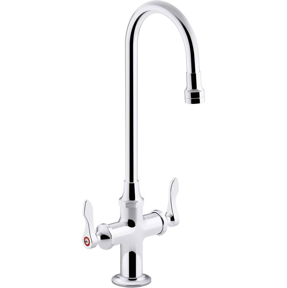 Kohler - Triton Bowe 1.0 gpm monoblock gooseneck bathroom sink faucet with aerated flow and lever handles, drain not included - Polished Chrome