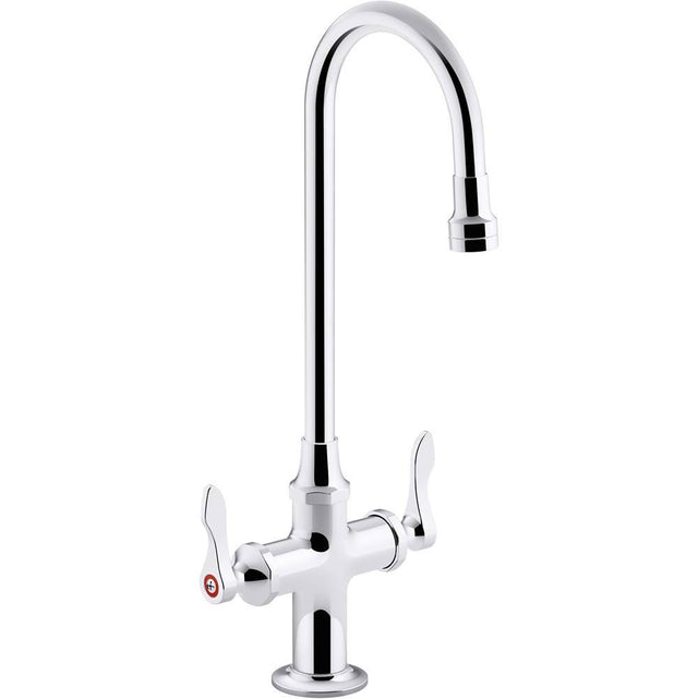Kohler - Triton Bowe 1.0 gpm monoblock gooseneck bathroom sink faucet with aerated flow and lever handles, drain not included - Polished Chrome