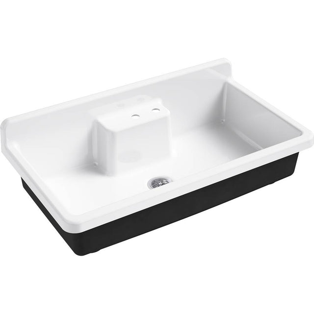 Kohler - Farmstead 45'' top-/wall-mount single-bowl workstation farmhouse kitchen sink - White