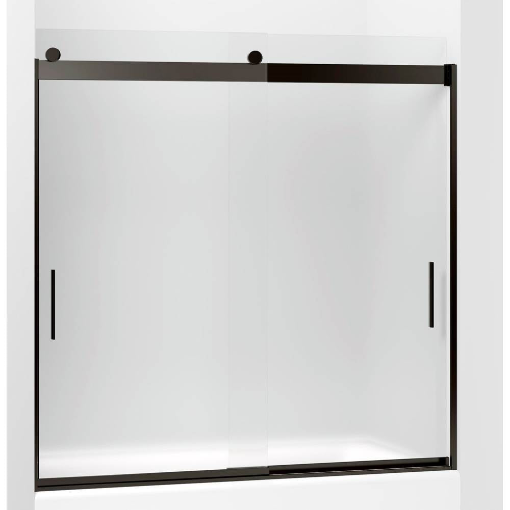 Kohler - Levity Sliding bath door, 59-3/4'' H x 56-5/8 - 59-5/8'' W, with 1/4'' thick Frosted glass - Anodized Dark Bronze