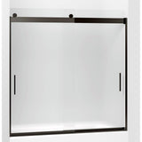 Kohler - Levity Sliding bath door, 59-3/4'' H x 56-5/8 - 59-5/8'' W, with 1/4'' thick Frosted glass - Anodized Dark Bronze