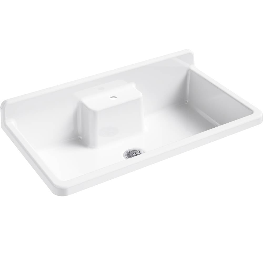 Farmstead 45'' top-/wall-mount single-bowl workstation farmhouse kitchen sink