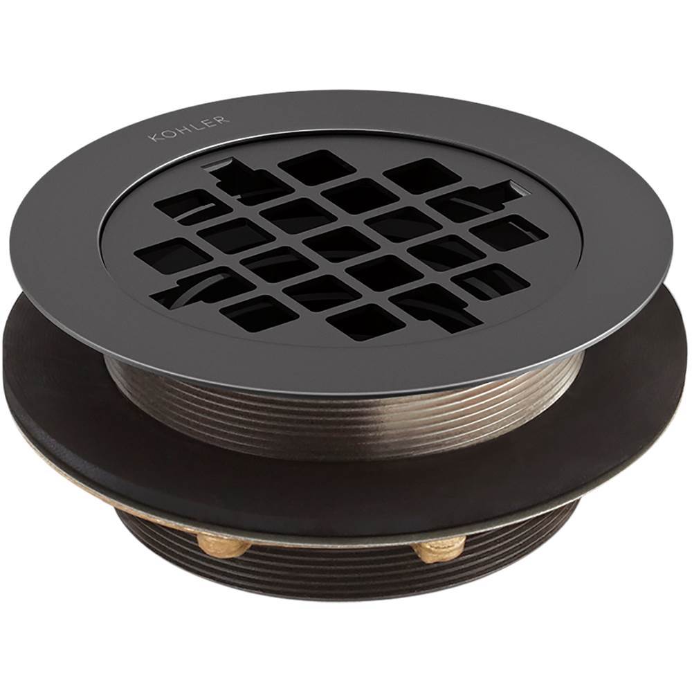 Kohler - Round shower drain for use with plastic pipe, gasket included - Matte Black