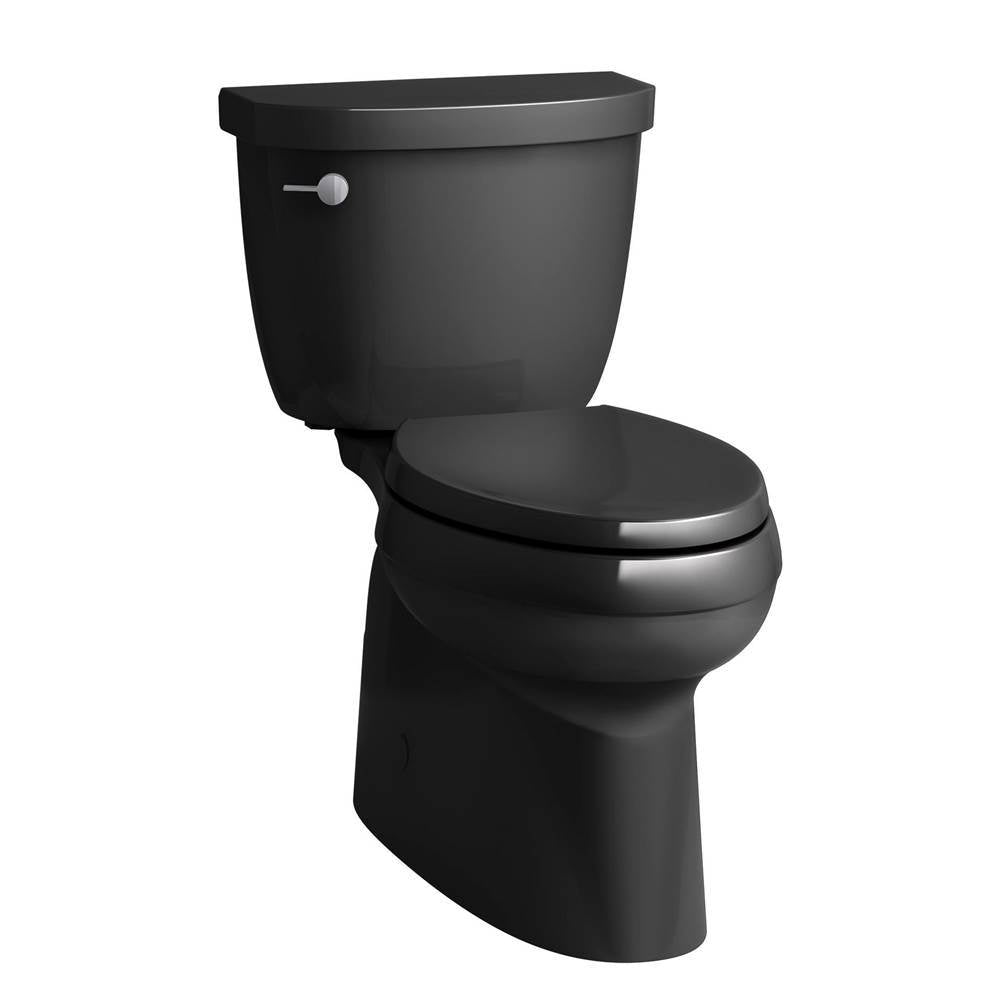 Kohler - Cimarron Two-piece elongated toilet with skirted trapway, 1.28 gpf - Black