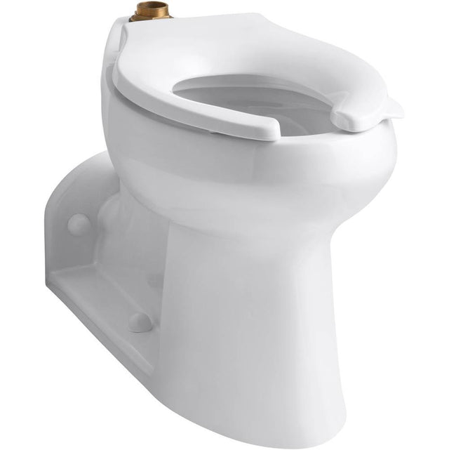 Kohler - AngleseyE Floor-mount top spud antimicrobial flushometer bowl - White