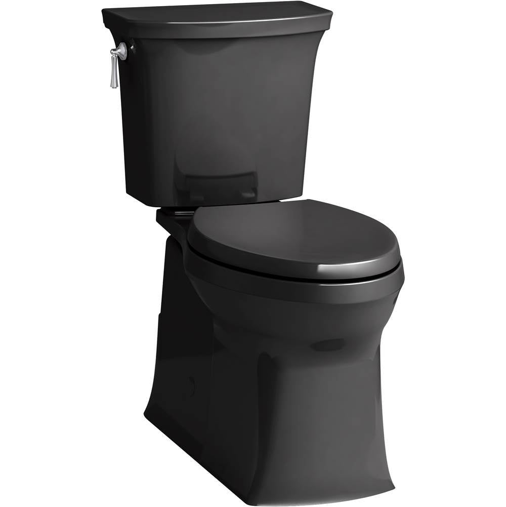 Kohler - Corbelle ContinuousClean XT two-piece elongated toilet with skirted trapway, 1.28 gpf - Black