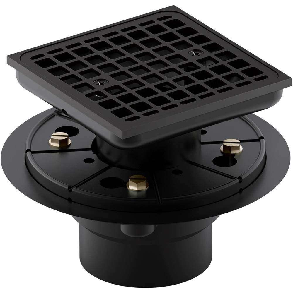 Kohler - Clearflo Square design tile-in shower drain - Matte Black