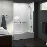 Aerie Bath screen, 56-15/16'' x 32'' W with 1/4'' thick Crystal Clear glass and square corner