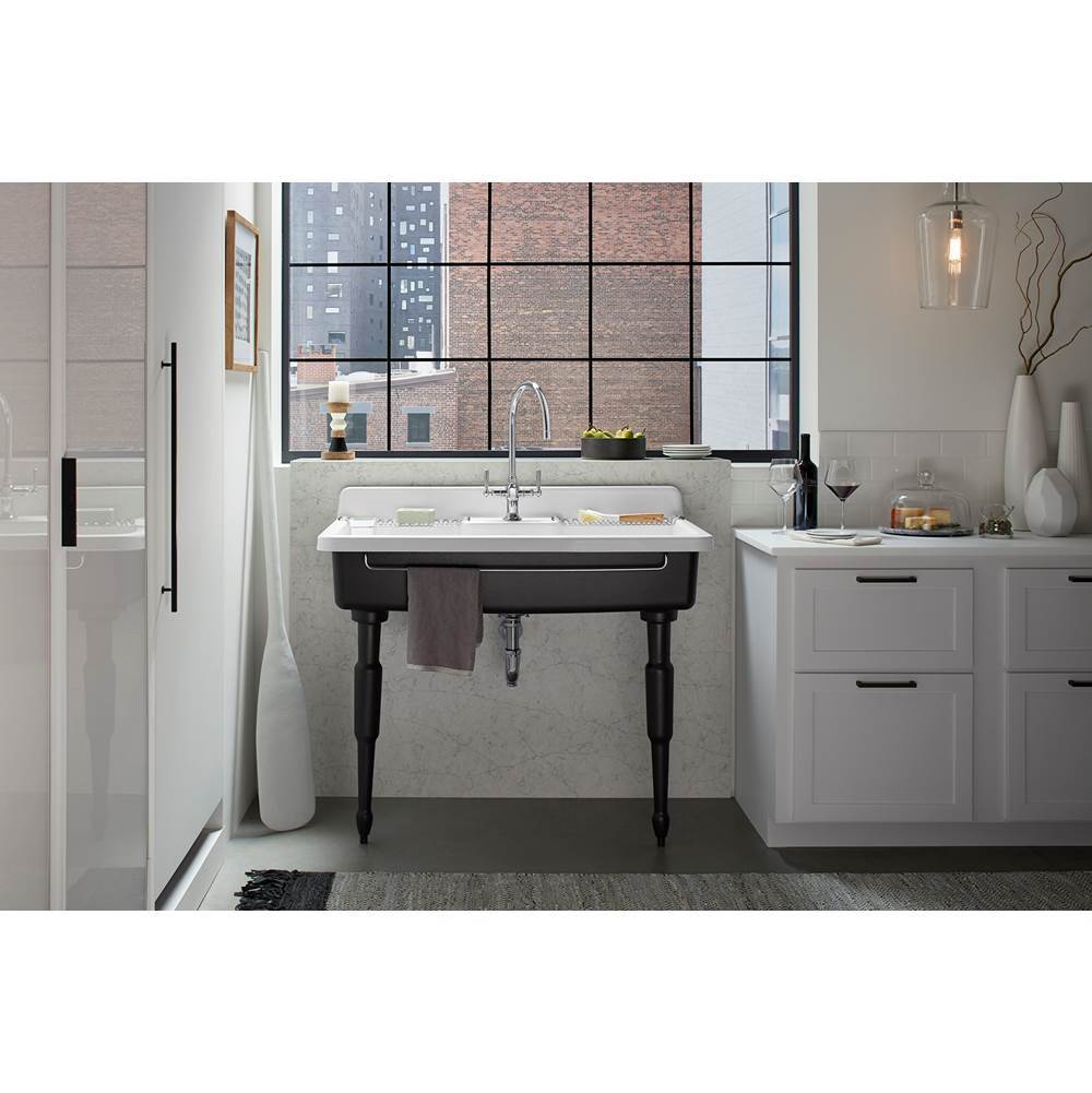 Farmstead 45'' top-/wall-mount single-bowl workstation farmhouse kitchen sink
