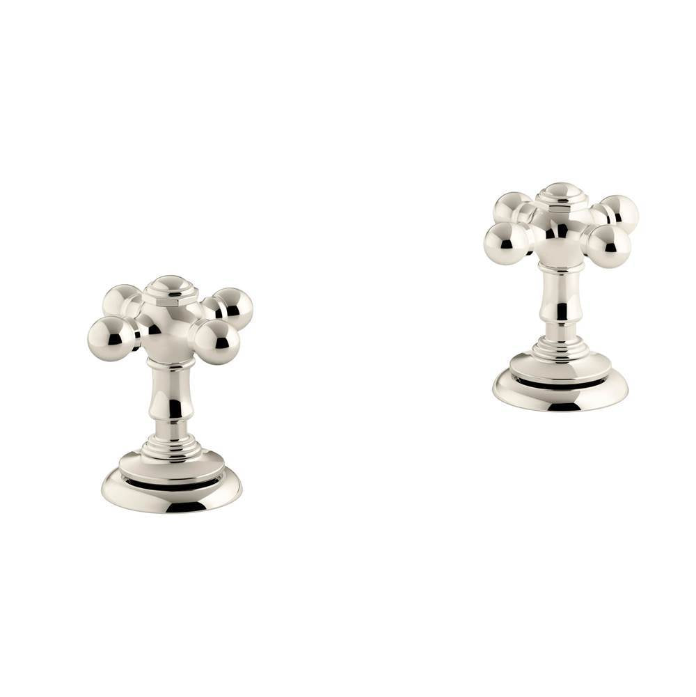 Kohler - Artifacts Deck-mount bath faucet handle trim with Cross design - Vibrant Polished Nickel
