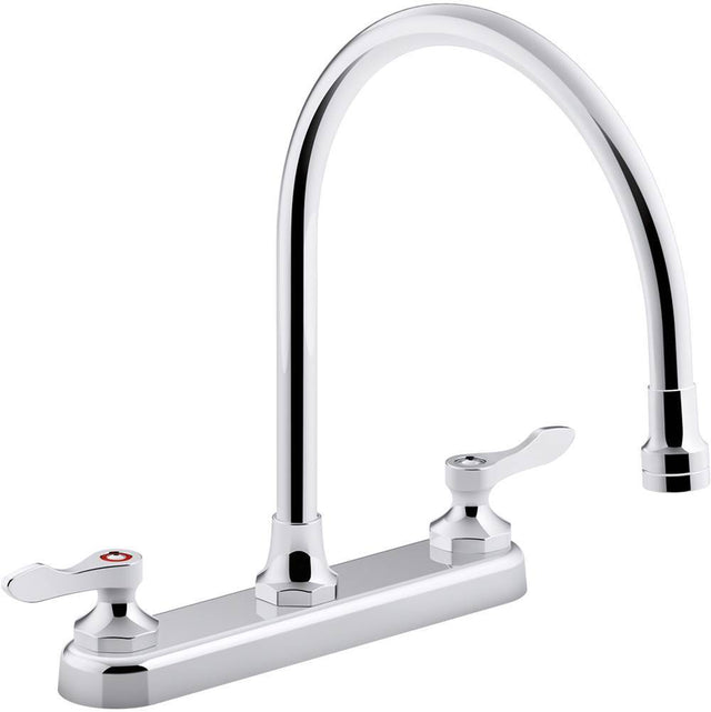 Kohler - Triton Bowe 1.8 gpm kitchen sink faucet with 9-5/16'' gooseneck spout, aerated flow and lever handles - Polished Chrome