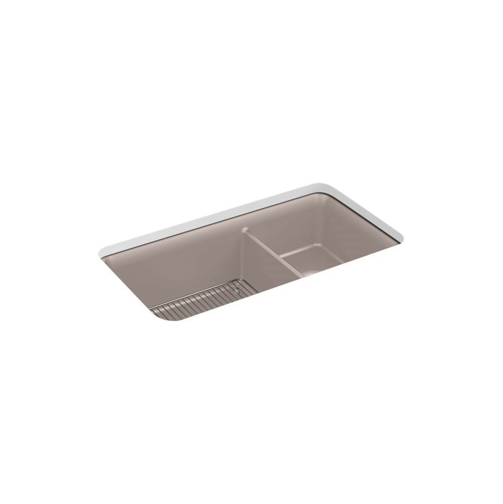 Kohler - Cairn 33-1/2'' undermount double-bowl kitchen sink - Matte Taupe