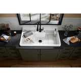 Farmstead 45'' top-/wall-mount single-bowl workstation farmhouse kitchen sink