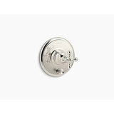 Kohler - Artifacts Rite-Temp valve trim with push-button diverter and cross handle - Vibrant Polished Nickel