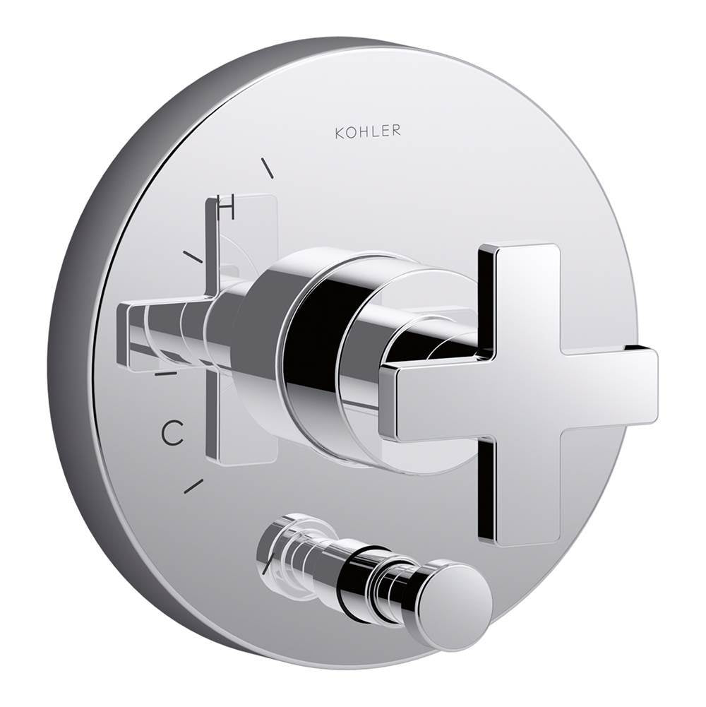 Kohler - Composed Rite-Temp valve trim with push-button diverter and cross handle - Polished Chrome