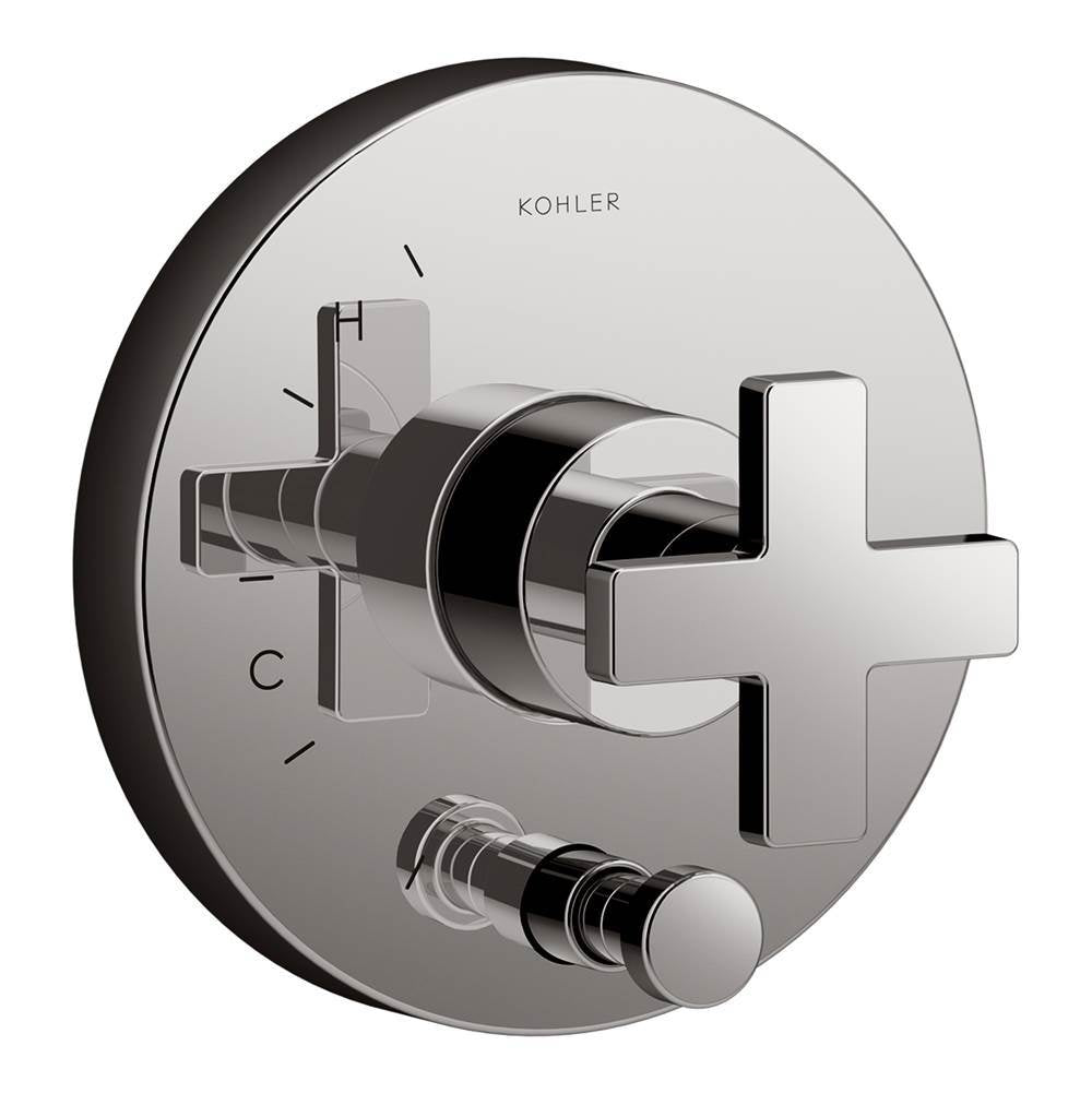 Kohler - Composed Rite-Temp valve trim with push-button diverter and cross handle - Vibrant Titanium