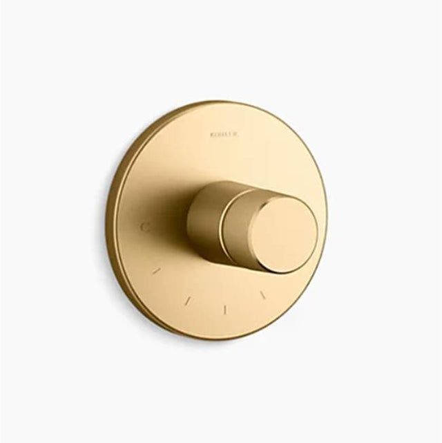 Kohler - Components MasterShower temperature control valve trim with Oyl handle - Vibrant Brushed Moderne Brass