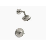 Kohler - Purist Rite-Temp shower trim kit with cross handle, 2.5 gpm - Vibrant Brushed Nickel