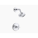Kohler - Purist Rite-Temp shower trim kit with cross handle, 2.5 gpm - Polished Chrome