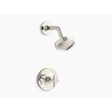 Kohler - Purist Rite-Temp shower trim kit with cross handle, 2.5 gpm - Vibrant Polished Nickel