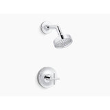 Kohler - Purist Rite-Temp shower trim kit with cross handle, 1.75 gpm - Polished Chrome