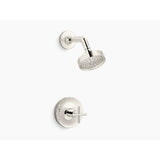 Kohler - Purist Rite-Temp shower trim kit with cross handle, 1.75 gpm - Vibrant Polished Nickel