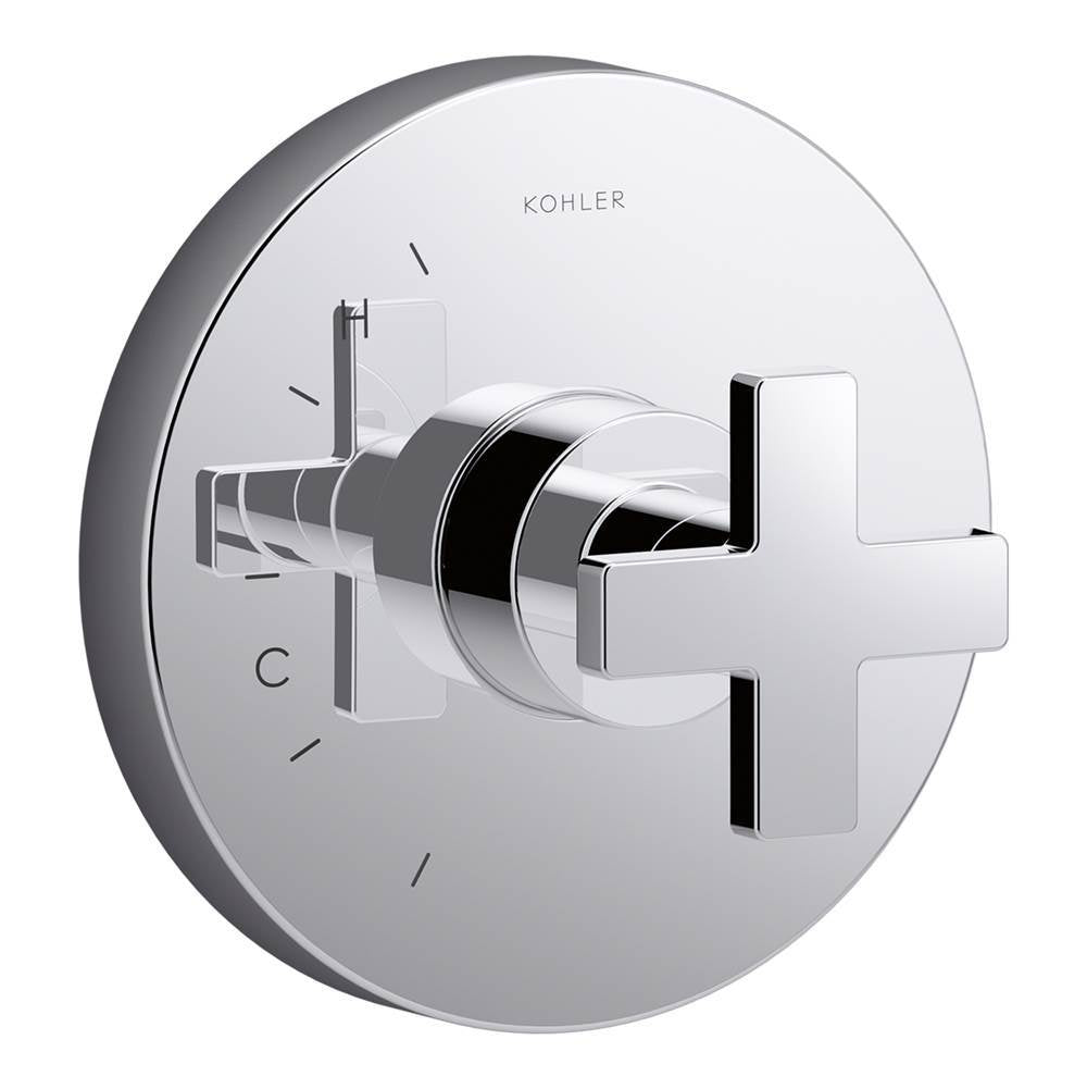 Kohler - Composed Rite-Temp valve trim with cross handle - Polished Chrome