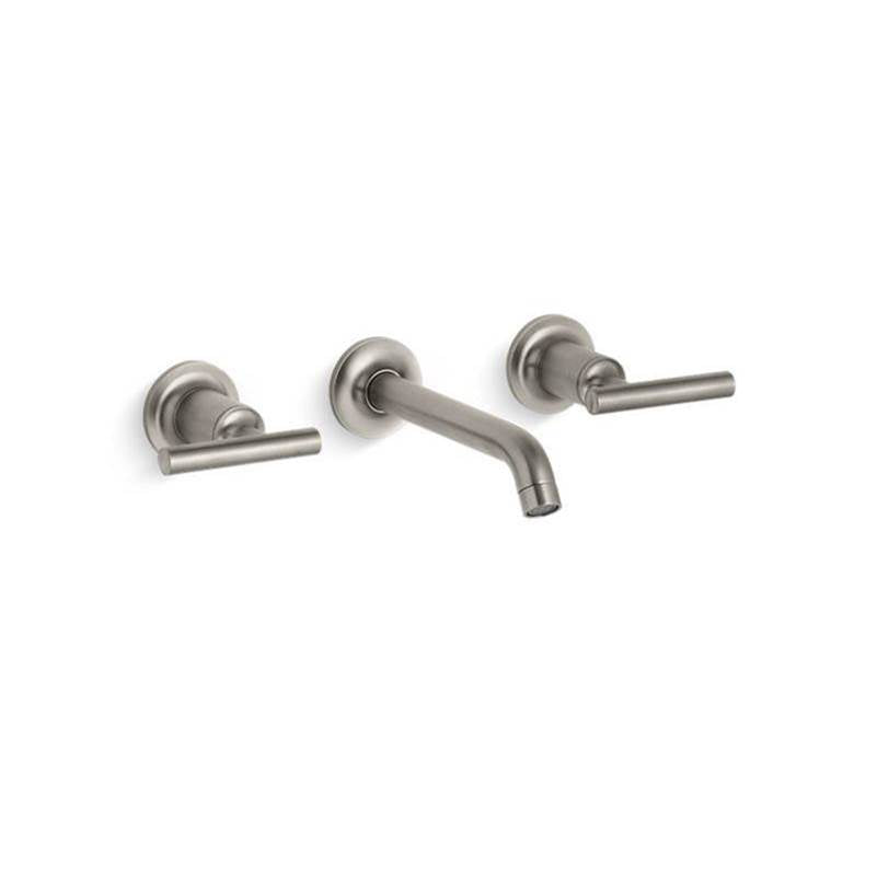 Kohler - Purist Wall-mount bathroom sink faucet trim with Lever handles, 1.2 gpm - Vibrant Brushed Nickel