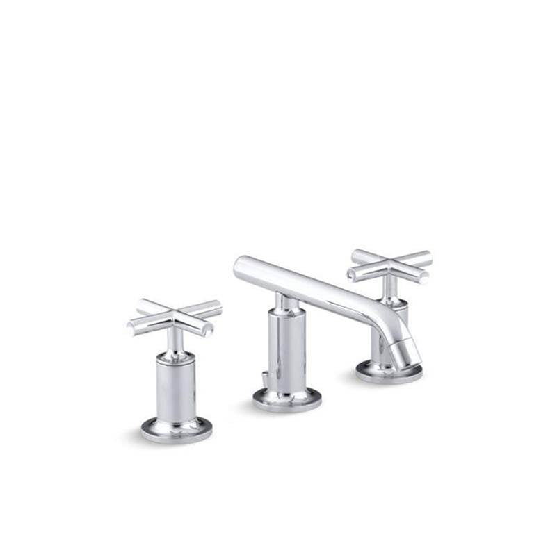 Kohler - Purist Widespread bathroom sink faucet with Cross handles, 1.2 gpm - Polished Chrome