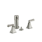 Kohler - Memoirs Stately Vertical spray bidet faucet with Deco lever handles - Vibrant Brushed Nickel