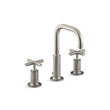 Kohler - Purist Widespread bathroom sink faucet with Cross handles, 1.2 gpm - Vibrant Brushed Nickel