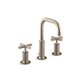 Kohler - Purist Widespread bathroom sink faucet with Cross handles, 1.2 gpm - Vibrant Brushed Bronze
