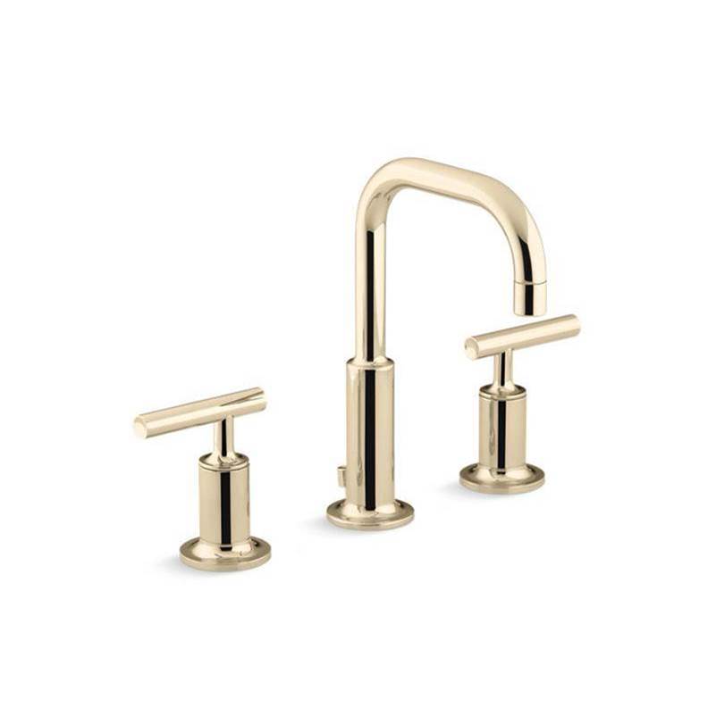 Kohler - Purist Widespread bathroom sink faucet with Lever handles, 1.2 gpm - Vibrant French Gold