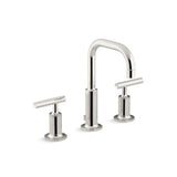 Kohler - Purist Widespread bathroom sink faucet with Lever handles, 1.2 gpm - Vibrant Polished Nickel