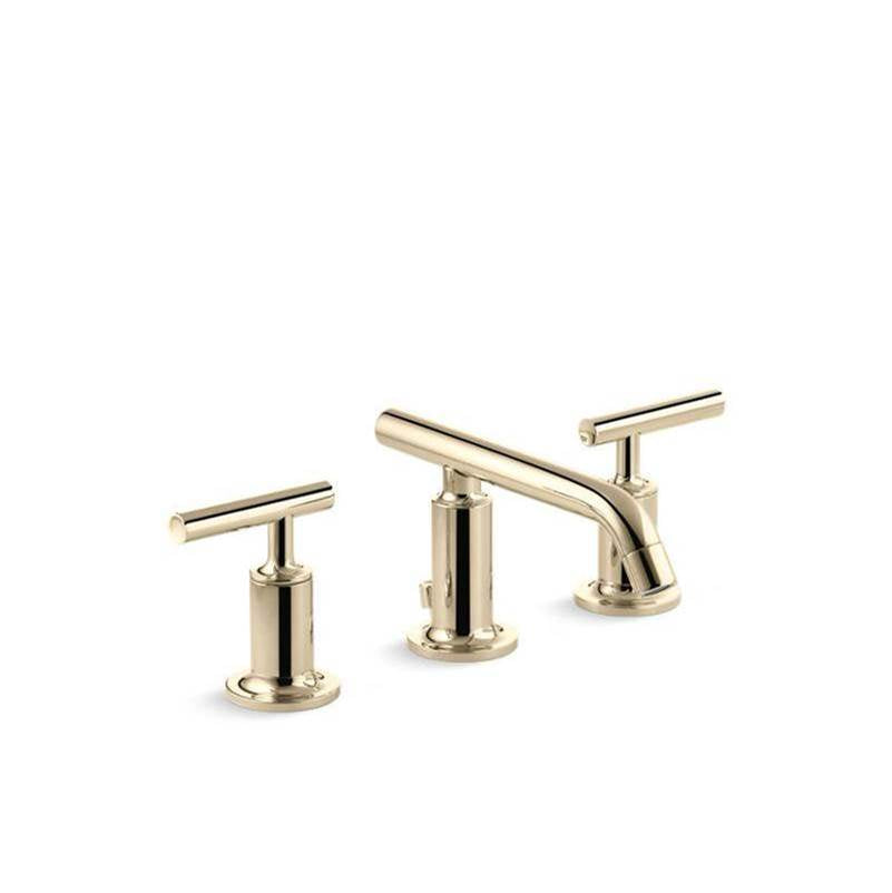 Kohler - Purist Widespread bathroom sink faucet with Lever handles, 1.2 gpm - Vibrant French Gold