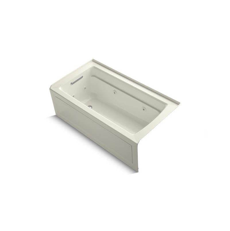 Kohler - Archer 60'' x 32'' alcove heated whirlpool bath, left drain - Biscuit