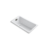 Kohler - Tea-for-Two 60'' x 32'' drop-in Heated BubbleMassageE air bath - White