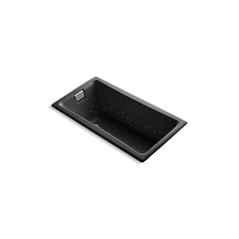 Kohler - Tea-for-Two 60'' x 32'' drop-in Heated BubbleMassageE air bath - Black