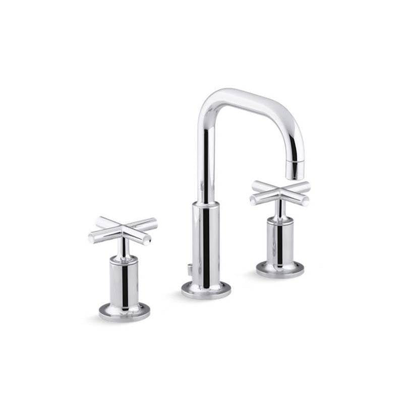 Kohler - Purist Widespread bathroom sink faucet with Cross handles, 1.2 gpm - Polished Chrome