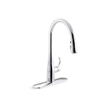 Kohler - Simplice Pull-down kitchen sink faucet with three-function sprayhead - Polished Chrome