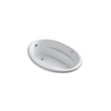 Kohler - Sunward 60'' x 42'' drop-in Heated BubbleMassageE air bath with Bask heated surface - White