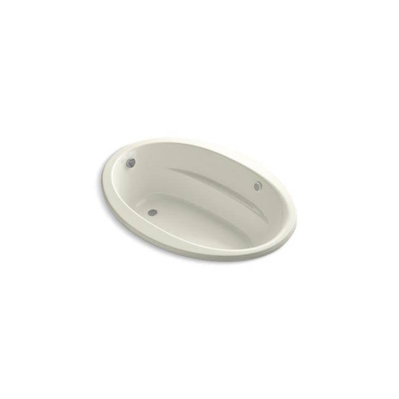 Kohler - Sunward 60'' x 42'' drop-in Heated BubbleMassageE air bath with Bask heated surface - Biscuit