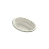 Kohler - Sunward 60'' x 42'' drop-in Heated BubbleMassageE air bath with Bask heated surface - Biscuit