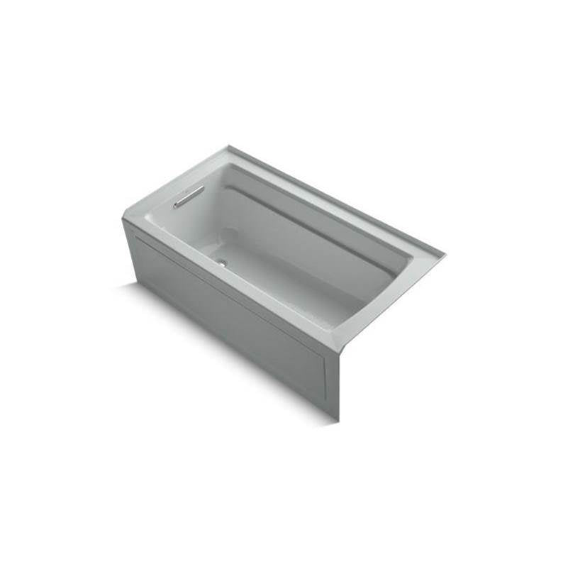 Kohler - Archer 60'' x 32'' alcove bath with Bask heated surface, left drain - Ice Grey