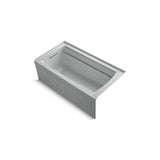 Kohler - Archer 60'' x 32'' alcove bath with Bask heated surface, left drain - Ice Grey