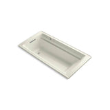 Kohler - Archer 72'' x 36'' drop-in Heated BubbleMassageE air bath with Bask heated surface - Biscuit