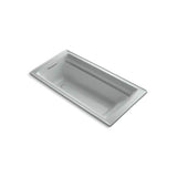 Kohler - Archer 72'' x 36'' drop-in bath with Bask heated surface - Ice Grey