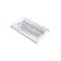 Kohler - Mariposa 66'' x 36'' alcove whirlpool bath with Bask heated surface, left drain - White